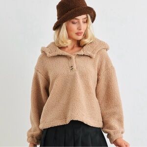 Cozy Tan Sherpa Jacket
